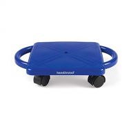 hand2mind 66189 Blue Indoor Scooter Board With Safety Handles For Kids Ages 6-12, Plastic Floor Scooter Board With Rollers, Physical Education For Home, Homeschool Supplies (Pack o