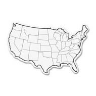 [아마존베스트]Chenille Kraft-987910 White Board Die Cut USA Map, 10-Piece
