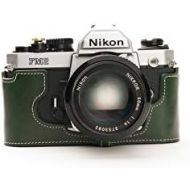 TP Original Handmade Genuine Real Leather Half Camera Case Bag Cover for Nikon FM2 FM FM2n FE FE2 Green Color