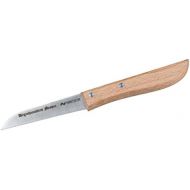 FACKELMANN NIROSTA Urgrossmutters Messer PRAKTIKA, Kuechenmesser aus Edelstahl, Schalmesser mit Holzgriff (Farbe: Braun/Silber), Menge: 1 Stueck
