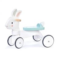 Tender Leaf Toys - Running Rabbit Ride On - Wooden Four Wheeled Push Balance Rabbit Themed Bike with Rubber Ring and Handle - Early Walk Development and Muscle Strength Enhancement