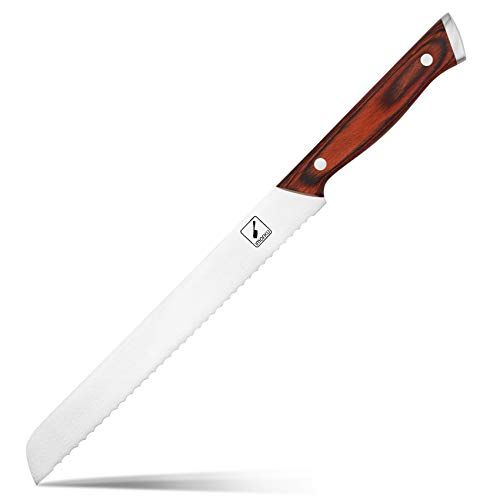  imarku Serrated Bread Knife 10 Inch High Carbon Ultra Sharp Stainless Steel Kitchen Knife