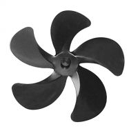 FLAMEER 5 Blades Stove Fan Attachment Heat Powered Wood/Log Burner Fan Blade Eco Friendly Heat Circulation for Fireplace Black