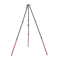 Azarxis Grill Camping Tripod Portable Outdoor Cooking Tripod with Adjustable Hang Chain for Campfire Picnic Hanging Pot Stand Aluminum Cookware Accessory Lightweight Durable (Red)