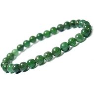 [아마존베스트]Reiki Crystal Products Green Jade Bracelet 6 mm Round Bead Reiki Healing Crystal Bracelet for Unisex (Colour: Green)