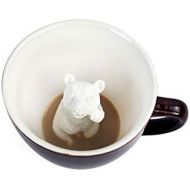 [아마존베스트]CREATURE CUPS Bear Ceramic Cup (11 Ounce, Dark Brown) | Hidden Animal Inside | Woodland Cub | Birthday Gift for Coffee & Tea Lovers
