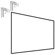 Mount-It! Projector Screen Wall Mount L-Brackets Wall Hanging Bracket for Home Projector and Movie Screens and Portable Home Theater Projector Screen [100], White