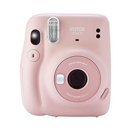 후지필름 Fujifilm Instax Mini 11 Blush Pink Instant Camera Plus Case, Photo Album and Fujifilm Character 10 Films (Rainbow)