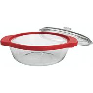 [아마존베스트]Anchor Hocking TrueFit Bakeware Glass Casserole Dish with Cover and Storage Lid, Cherry, 3-Piece Set