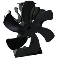 homozy 6 Blades Fireplace Stove Fan, Silent Motors Heat Powered Stove Fan for Wood, Log Burner, Fireplace Black