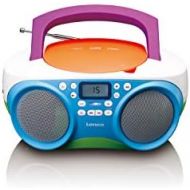 [아마존베스트]Lenco SCD-41 - CD player for children - CD radio - stereo system - boom box - FM radio tuner - USB connection - MP3 - 2 x 1 W RMS power - mains and battery operation - colorful