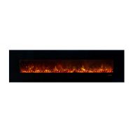 Modern Flames CLX Series Wall Mount/Built-in Electric Fireplace with Black Glass Front, 100-Inch