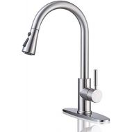 Kitchen Faucet, Kitchen Sink Faucet Arofa Single Handle Stainless Steel Brushed Nickel Pull Down Kitchen Faucet with Sprayer