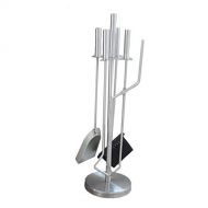 WMMING Silver Fireplace Accessories Sets, Home Fireplace Ashes Clean Tool for Outdoor Indoor Wood Burner Stove, 66cm Tall Solid and Practical