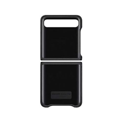 삼성 Unknown SAMSUNG Official Genuine Galaxy Z Flip Leather Cover EF-VF700 International Version (Black)