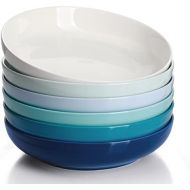 [아마존베스트]Sweese 124.003 Porcelain Salad Pasta Bowls - 30 Ounce - Set of 6, Cool Assorted Colors