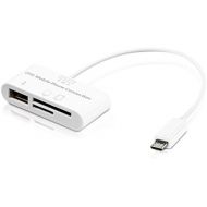 [아마존베스트]kwmobile 3in1 Micro USB Adapter Card Reader OTG for Smartphone / Tablet white