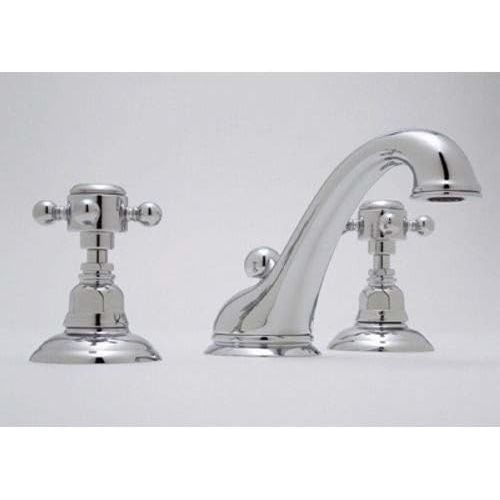  Rohl A1408XMAPC-2 C-Spout Widespread Bathroom Sink Faucet with Cross Handles, Chrome