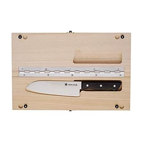  Snow Peak Foldable Cutting Board & Knife Set - Outdoor Cooking Gear - 30 oz - Large