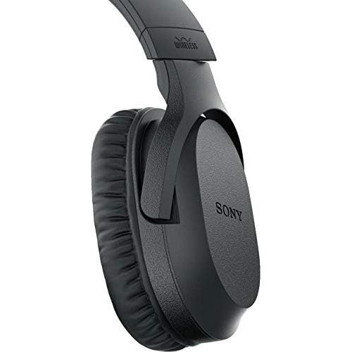 소니 Sony Wireless RF Home Theater TV Headphones with Transmitter - 150-ft Wireless Range, Up to 20 Hours of Play Time (Black) & Zonoz Microfiber Cleaning Cloth Bundle