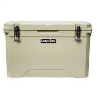 CAMP-ZERO 60L Cooler/Ice Chest with 4 Molded-in Cup Holders and No-Lose Drain Plug