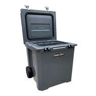 CAMP-ZERO 50L Rolling Cooler/Ice Chest Extendable Pull Handle with Easy-Roll Wheels and 4 Molded-in Cup Holders