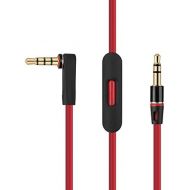 [아마존베스트]Phone Star Audio extension cable replacement cable for Dr. DRE Beats headphones with volume control, microphone and call answering in red - 3.5 mm AUX stereo