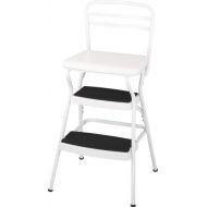 CoscoProducts Cosco White Retro Counter Chair / Step Stool with Lift-up Seat