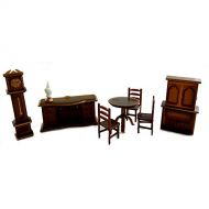 Aztec Imports, Inc. Dollhouse Miniature 1:48 Scale Plastic Dining Room Furniture Set Suite