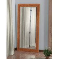 Full Length Mirror Standing - Honey Tobacco Polystyrene Plastic with Hooks - for Your Elegant Viewing Angle