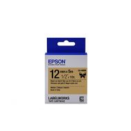 Epson LabelWorks Ribbon LK (Replaces LC) Tape Cartridge ~1/2 Black on Gold (LK-4KBK) - for use with LabelWorks LW-300, LW-400, LW-600P and LW-700 Label Printers