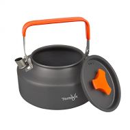 Tentock Aluminium Camping Kettle Lightweight Tea & Coffee Pot Portable Water Kettle 1L with Foldable Handle Fast Heating Water Boiler Outdoor Cookware for Picnic Backpacking Trekki
