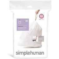 simplehuman Code M Custom Fit Drawstring Trash Bags in Dispenser Packs, 45 Liter / 11.9 Gallon, White ? 20 Liners