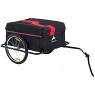 Aosom Bicycle Cargo Trailer, Two-Wheel Bike Luggage Wagon Trailer with Removable Cover, Red