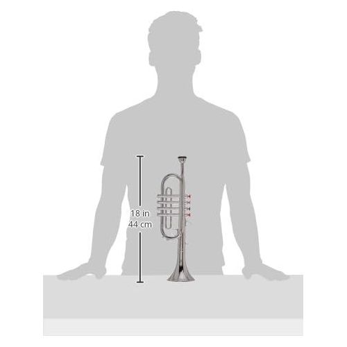  [아마존베스트]Click n Play Set of 2 Musical Wind Instruments for Kids - Metallic Silver Saxophone and Trumpet Horn
