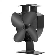 SPNEC FSJJD 4 Blade Fireplace Fan Wood Burning Household Ventilation Stove Fan Energy Conservation Effecient Heat (Color : Black, Size : 12x22.5cm)
