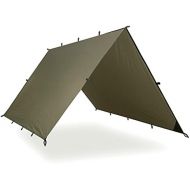 Aqua Quest Safari Tarp - 100% Waterproof Lightweight SilNylon Bushcraft Camping Shelter - 13x10 ft Olive Drab