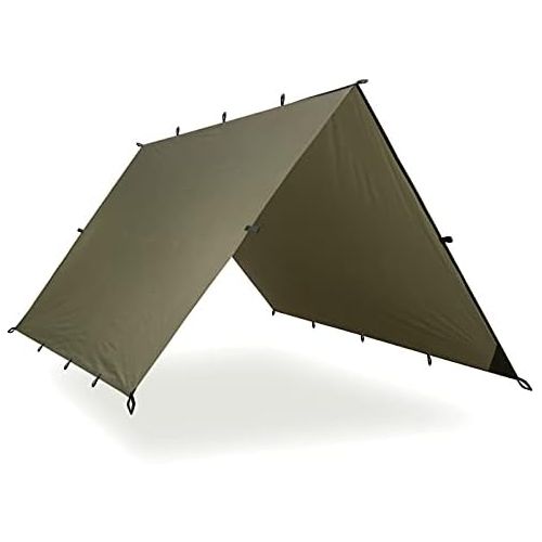  Aqua Quest Safari Tarp - 100% Waterproof Lightweight SilNylon Bushcraft Camping Shelter - 13x10 ft Olive Drab