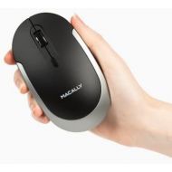 Macally Wireless Bluetooth Mouse for Laptop and Desktop PC - Quiet Click Buttons with Slim Comfortable Body - Silent Mouse with DPI 800/1200/1600 - Long Battery Computer Mouse Blue