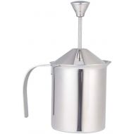 [아마존베스트]Hemoton Milk Frother with Pump Stainless Steel Manual Manufacturer Milk Foam for Cappuccino and Coffee (400 cc) 24 x 16 x 11 cm Silver/Black