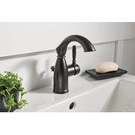 Moen 84144BRB Sarona One-Handle Single Hole Rustic Farmouse Bathroom Sink Faucet with Optional Deckplate, Mediterranean Bronze