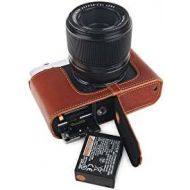 TP Original Handmade Genuine Real Leather Half Camera Case Bag Cover for FUJIFILM X-E4 XE4 Rufous Color