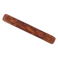 인센스스틱 Alternative Imagination Wooden Incense Holder with Carved Floral Design, 10 Inches Long, for Single Incense Sticks
