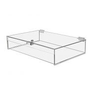 Marketing Holders Locking Case Security Show Safe Box Display Lucite Clear 24w x 18d x 3h Qty 1