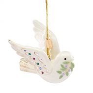 Lenox 2020 Holiday Gems Dove Ornament, 0.35 LB, Ivory