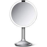 simplehuman 8 Round Sensor Makeup Mirror SE, 5X Magnification, Brushed Stainless Steel