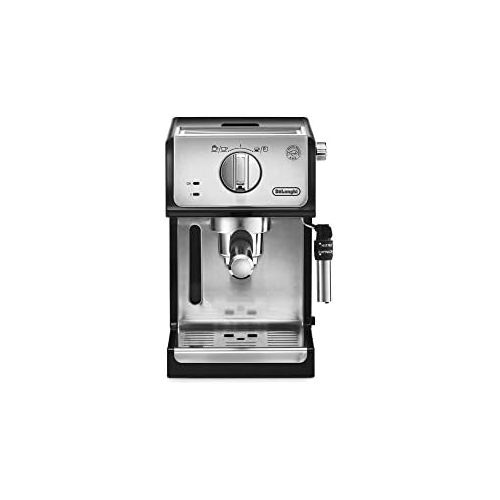 드롱기 De’Longhi DeLonghi ECP 35.31 Espresso Filter Machine / Filter Holder with Aluminium Finish / Milk Foam Nozzle / Filter Insert for 1 or 2 Espresso Cups / Also Suitable for Pods / Black and Si