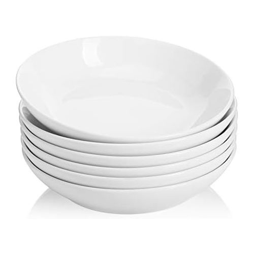  [아마존베스트]Sweese 117.001 Porcelain Salad Pasta Bowls - 26 Ounce - Set of 6, White