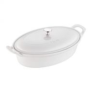 Staub 40508-685 Ceramics Oval Covered Baking Dish, 14-inch, White