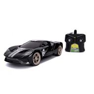 Jada Toys Bigtime Muscle 1:16 2017 Ford GT RC Remote Control Car 2.4 GHz Black/White Stripes, Toys for Kids and Adults, Glossy Black W/Stripes (30721)